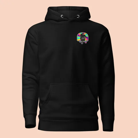 Premium Hoodie with the Acid Sun dog badge
