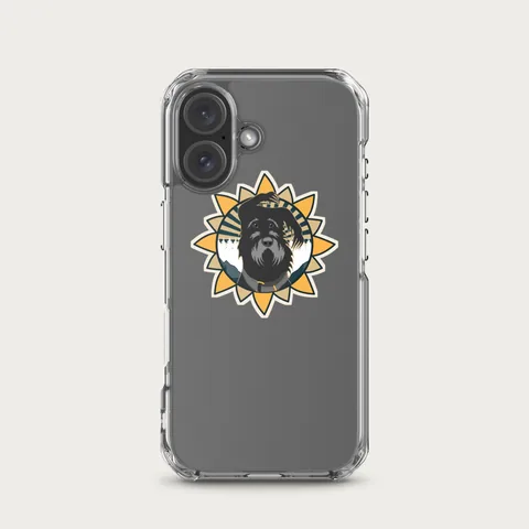 Clear iPhone Case with the dog badge