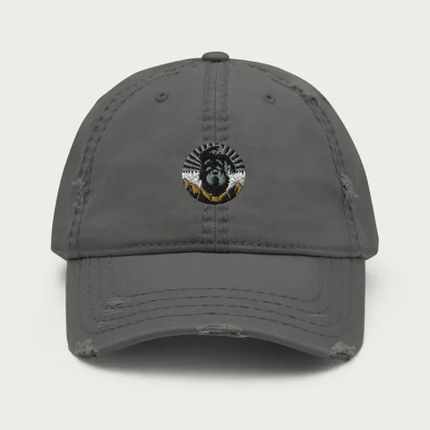 Distressed Dad Hat with the dog badge