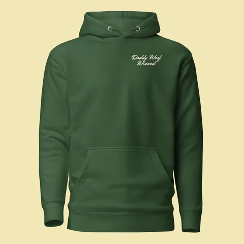 Sudadera con capucha Daddy Woof Wizard. Sudadera con capucha premium