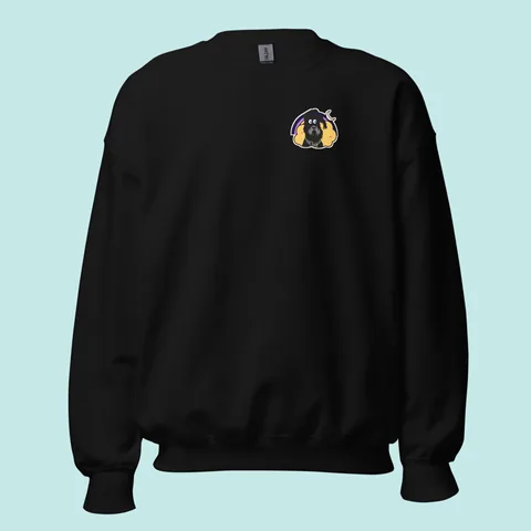 Crewneck Sweatshirt with a hand-drawn pup patch
