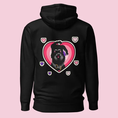 Premium Hoodie with a hand-drawn pup patch