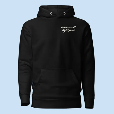 Premium Hoodie with the Zoomies dog badge
